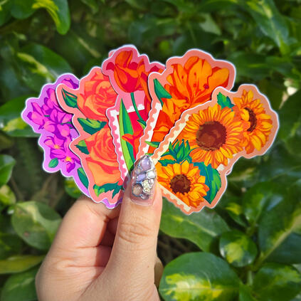 Flower Stamp Stickers